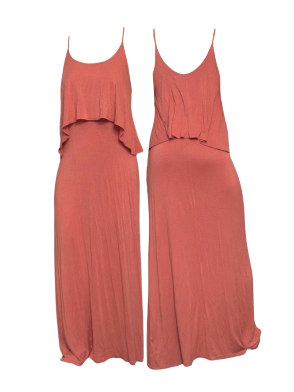 Final Touch Rust Maxi Dress with Ruffle Overlay